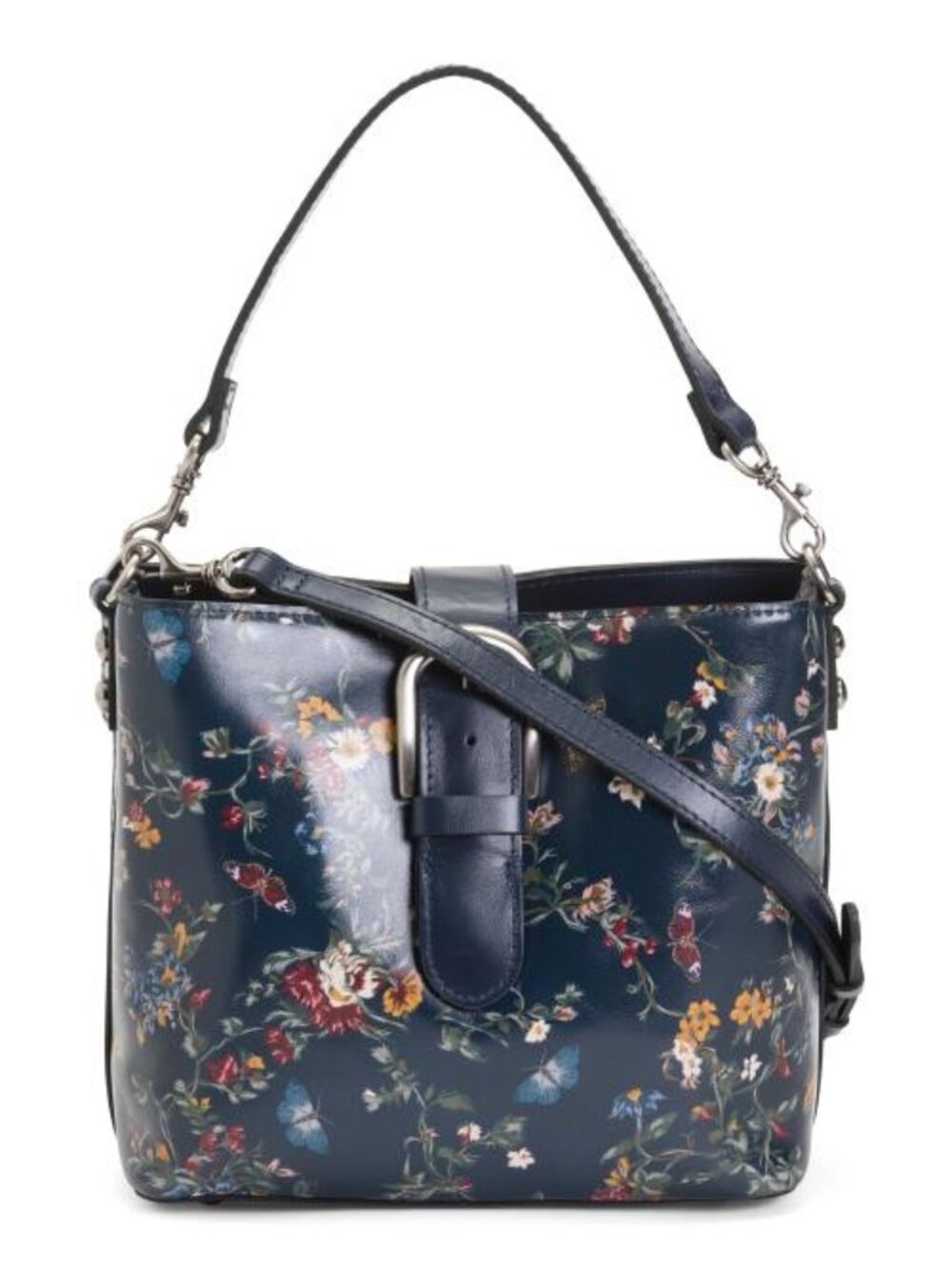 PATRICIA NASH Leather Irving Top Handle Bucket Bag With Shoulder Strap